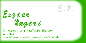 eszter mageri business card